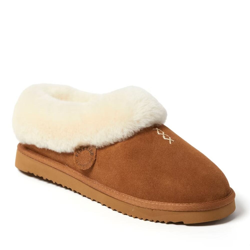 Fireside by Dearfoams Women's Adelaide‎ Genuine Shearling Clog Slippers Size 6